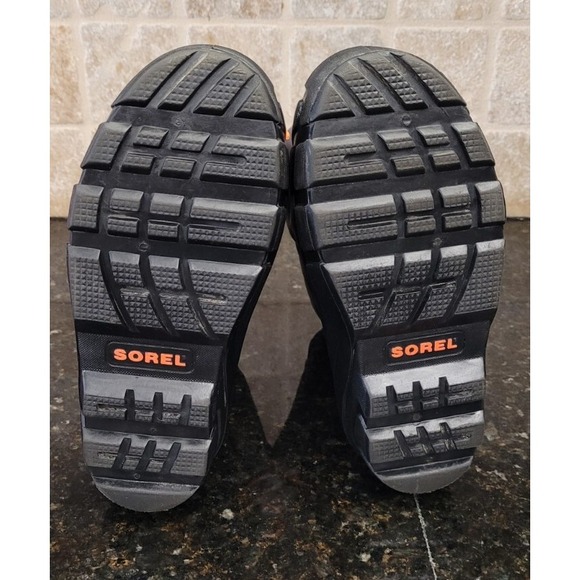 Sorel Flurry Winter Snow Boots Youth Size 4 Black Gray Orange Waterproof FluryEC main image 9